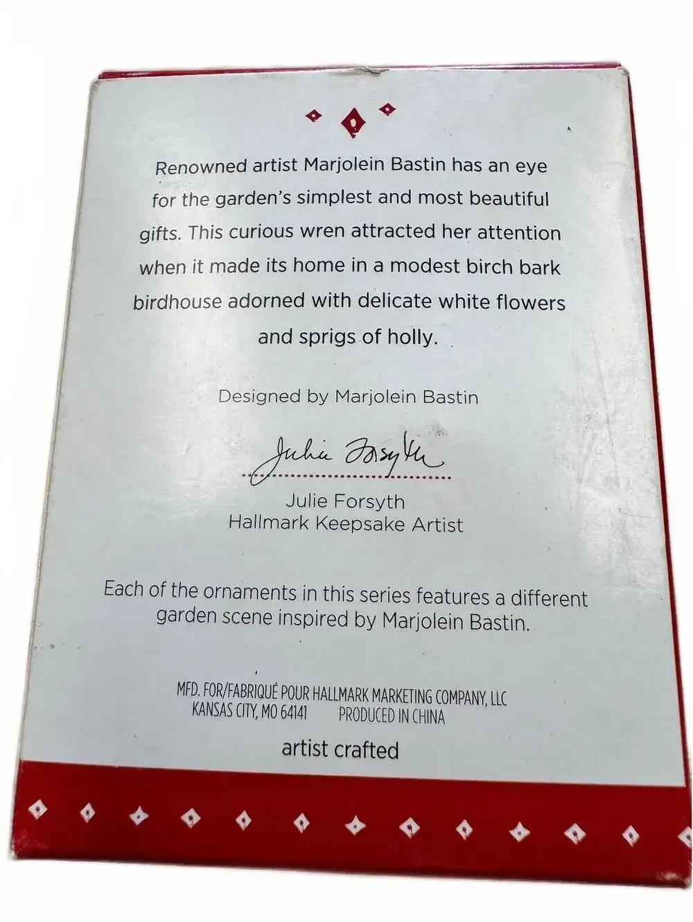 Hallmark Keepsake Ornament A Home for Wren Marjolein's Garden 2015